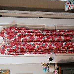 H&M pink floral caftan sz M
